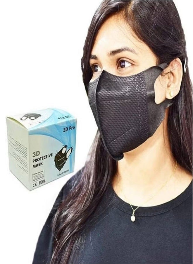 قناع أسود ثلاثي الأبعاد عبوة من 50