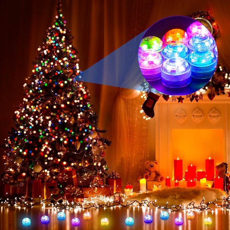 10 Pack RGB Submersible LED Lights, IP68 Waterproof with Timer Remote Set - Image 2