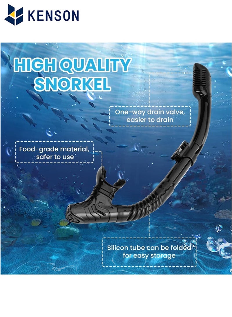 كِينْسُون معدات الغطس للبالغين، طقم غطس جاف، قناع غطس ذو رؤية واسعة 180 درجة، قناع غطس للتنفس الحر للغطس والغوص والسباحة - Image 5