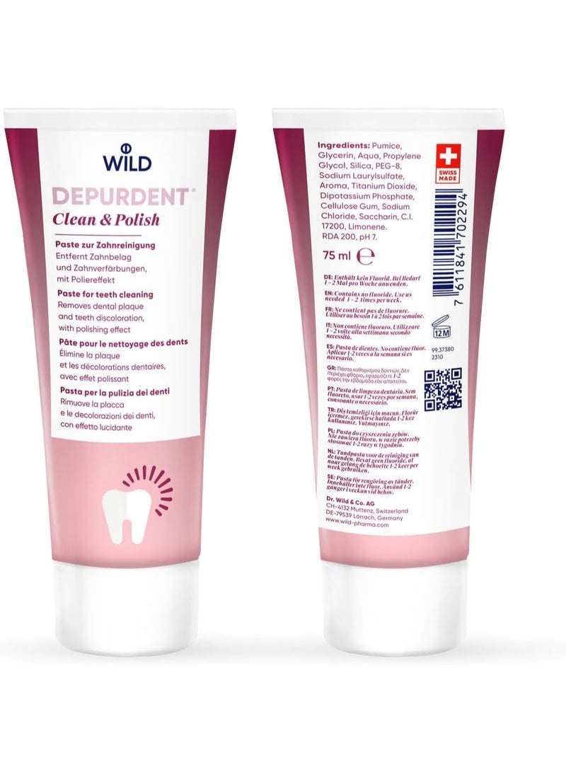 WILD Depurdent Clean & Polish Toothpaste 75ml - Image 2