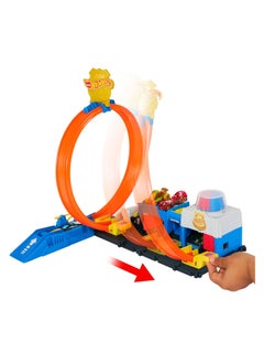 Hot Wheels ​Hotwheels Toy Car Track Set, Super Police Station Playset With 1:64 Scale Die-Cast Vehicle, Adjustable Loop For Multiple Ways To Race And Stunt  - Image 4