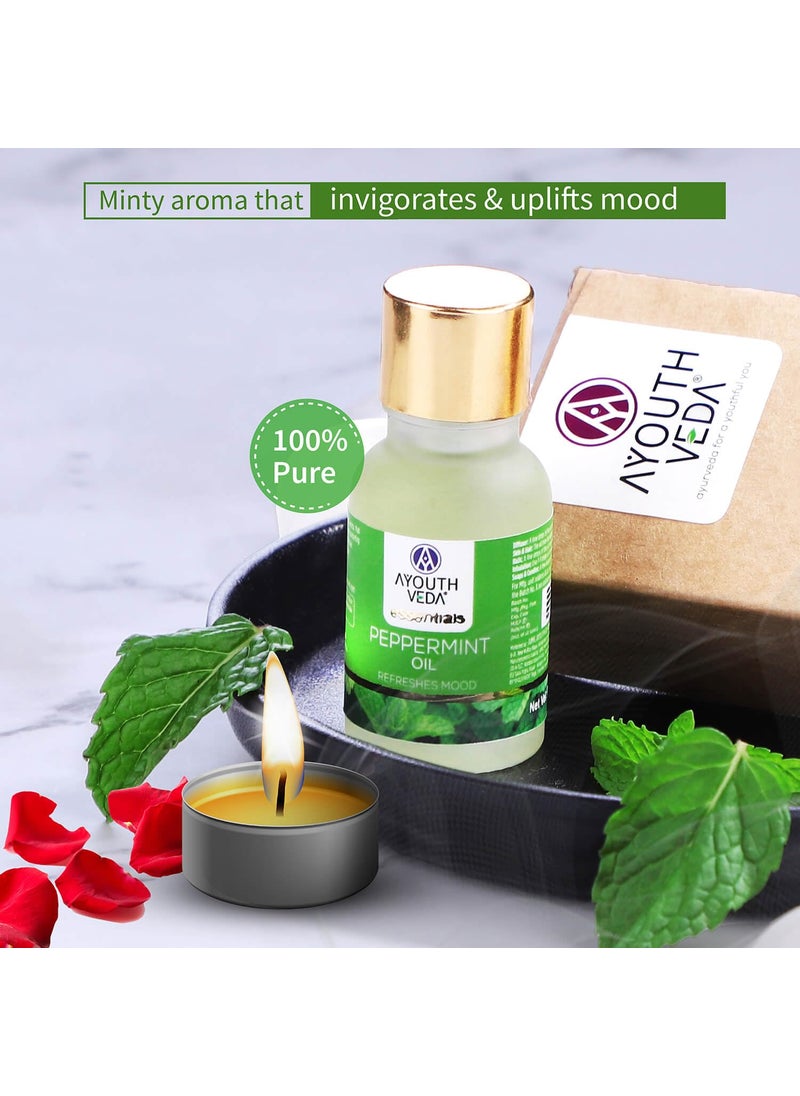 AYOUTHVEDA Ayouthveda Peppermint Essential Oil for Skin & Hair | Aromatherapy Kit for Stress Relief & Relaxation | 100% Pure & Natural Therapeutic Grade |Can Be Used as Air purifier (Pack Of 1; 15ml)  - Image 2