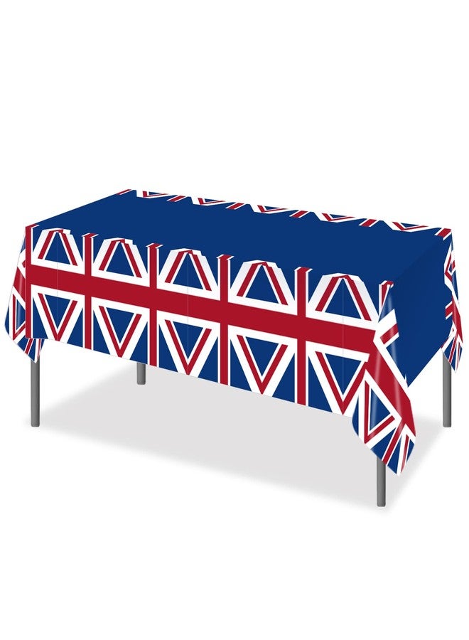 BHNACIER 2 Pack Union Jack Party Table Cover British Flag Party Tablecloth British Flag Partys Decorations Disposable Plastic Union Jack Table Covers for Britain UK England Birthday, 54 x 87 Inch - Image 4