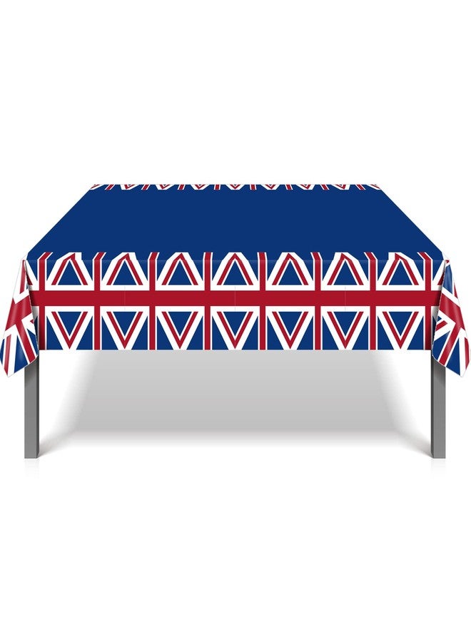 BHNACIER 2 Pack Union Jack Party Table Cover British Flag Party Tablecloth British Flag Partys Decorations Disposable Plastic Union Jack Table Covers for Britain UK England Birthday, 54 x 87 Inch - Image 3