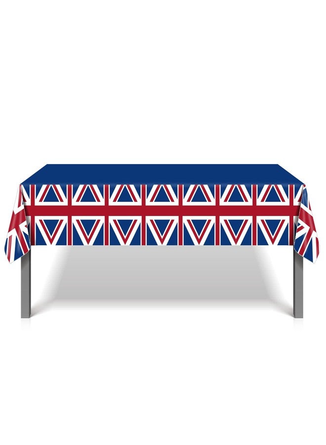 BHNACIER 2 Pack Union Jack Party Table Cover British Flag Party Tablecloth British Flag Partys Decorations Disposable Plastic Union Jack Table Covers for Britain UK England Birthday, 54 x 87 Inch - Image 5