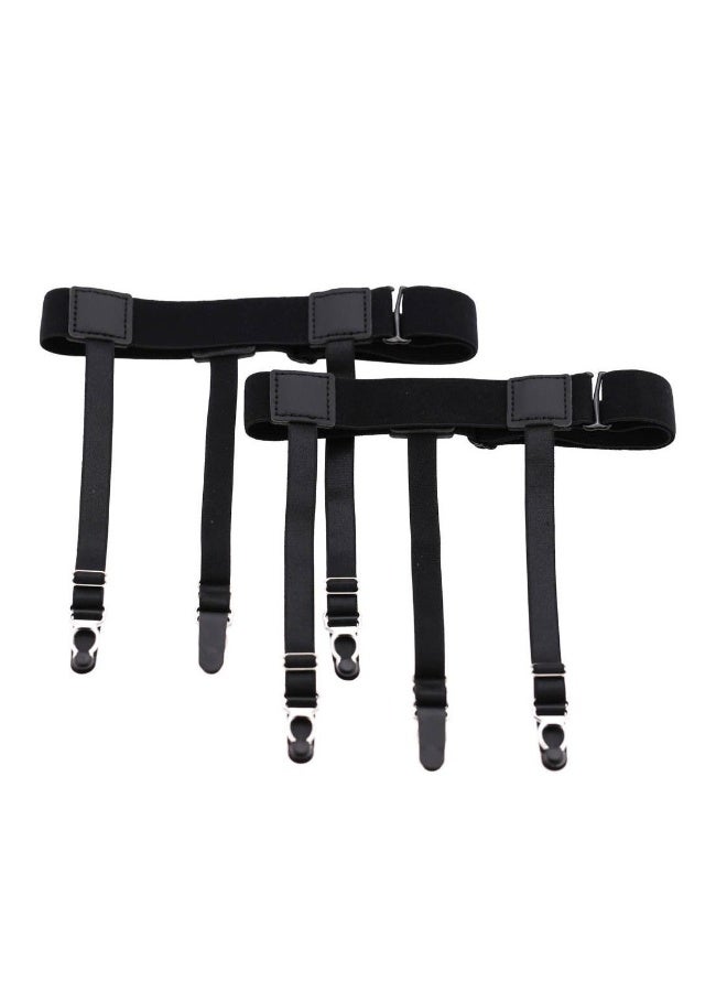 Men's Shirt Holder Adjustable Elastic Shirt Garter Belt Shirt Holder with Anti-Slip Locking Clip Holder for Shirt Pleating and Fixing the Position of Men's Shirts - Image 2