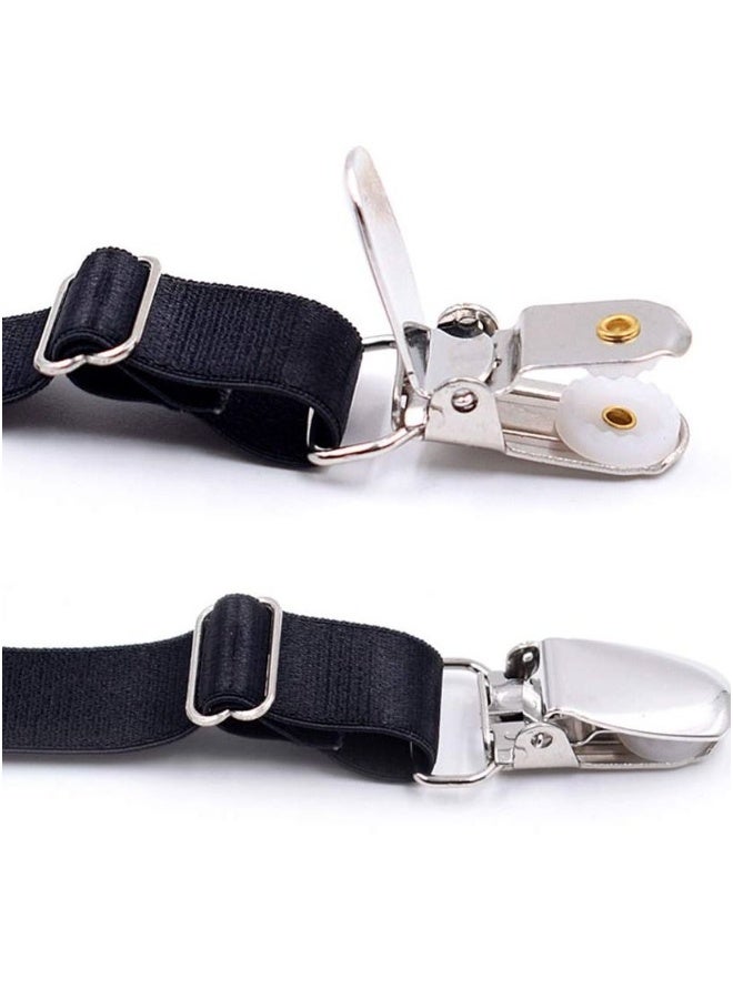 Men's Shirt Holder Adjustable Elastic Shirt Garter Belt Shirt Holder with Anti-Slip Locking Clip Holder for Shirt Pleating and Fixing the Position of Men's Shirts - Image 3
