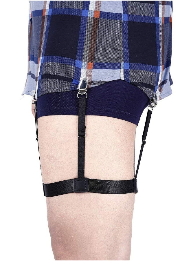 Men's Shirt Holder Adjustable Elastic Shirt Garter Belt Shirt Holder with Anti-Slip Locking Clip Holder for Shirt Pleating and Fixing the Position of Men's Shirts - Image 4
