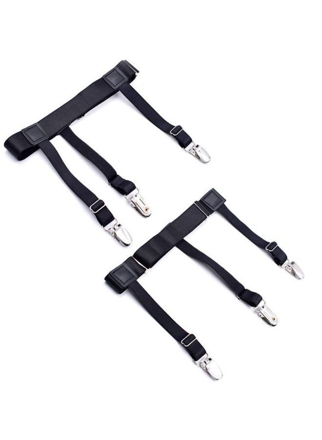Men's Shirt Holder Adjustable Elastic Shirt Garter Belt Shirt Holder with Anti-Slip Locking Clip Holder for Shirt Pleating and Fixing the Position of Men's Shirts - Image 5