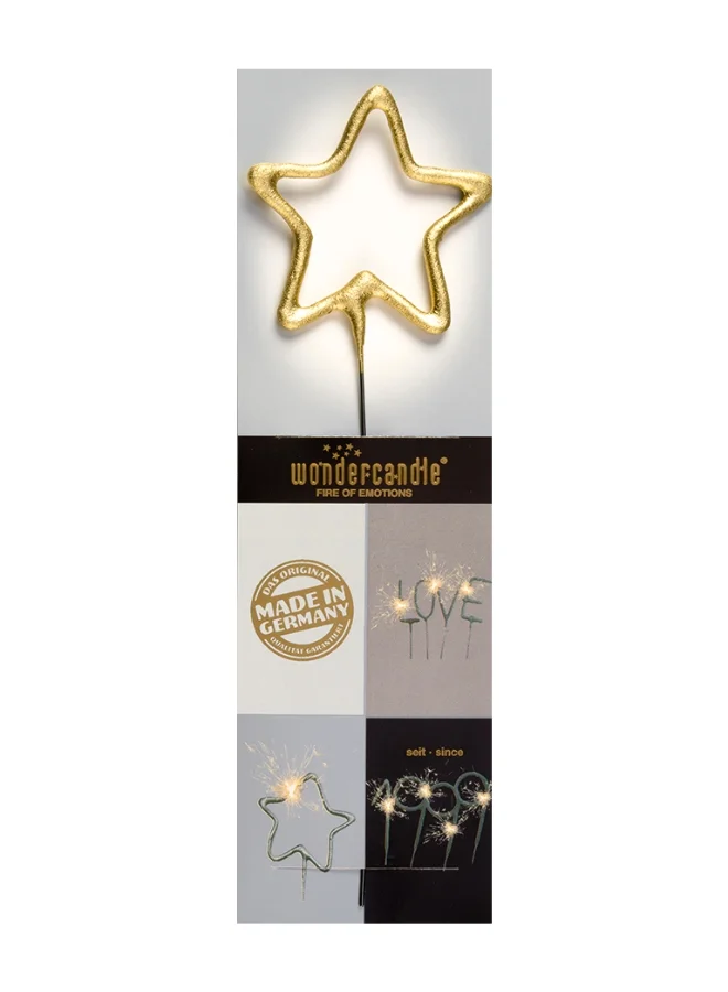 Wondercandle Star Gold Chromo Sparkler Candle