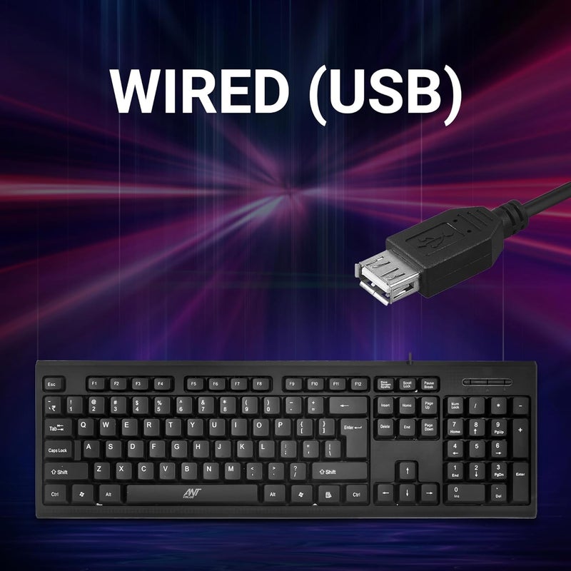 Ant Value Store FKBRI01 Ultra-Slim Compact USB Wired Keyboard for Mac and PC,Windows 10/8 / 7 / Vista/XP, Spill-Resistant Silent Keyboard – Membrane Water-Resistant Coating 10 Million Keystrokes (Black) - Image 2