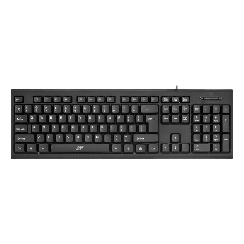Ant Value Store FKBRI01 Ultra-Slim Compact USB Wired Keyboard for Mac and PC,Windows 10/8 / 7 / Vista/XP, Spill-Resistant Silent Keyboard – Membrane Water-Resistant Coating 10 Million Keystrokes (Black) - Image 1