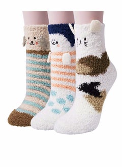 3 Pairs Womens Fuzzy Socks Winter Warm Fluffy Soft Slipper Home Sleeping C ute Animal Socks, womens cozy fluffy socks fuzzy socks plush socks, Winter Fluffy Socks Cozy Fuzzy Socks Athletic