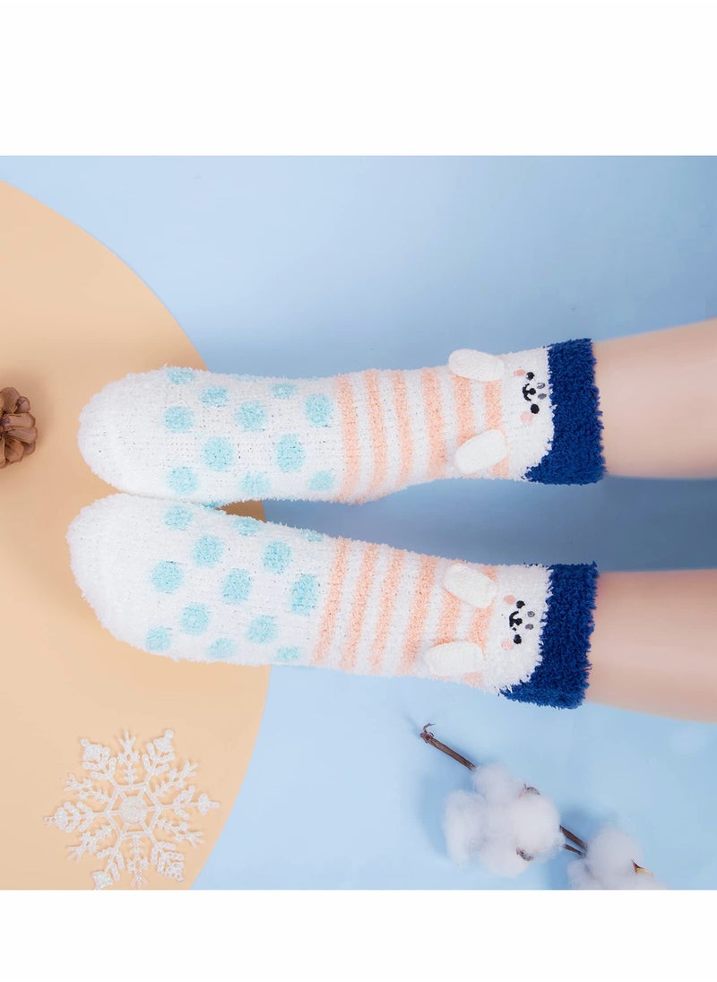 SYOSI - 3 Pairs Womens Fuzzy Socks Winter Warm Fluffy Soft Slipper Home Sleeping C ute Animal Socks, womens cozy fluffy socks fuzzy socks plush socks, Winter Fluffy Socks Cozy Fuzzy Socks Athletic - Image 1