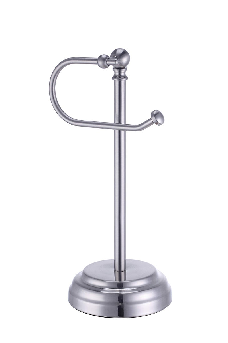SunnyPoint Heavy Weight Classic Decorative Metal Fingertip Towel Holder Stand for Bathroom, Kitchen, Vanity and Countertops. (Brush Chrome, 13.5" x 5.5" x 5.5" INCH) - Image 5