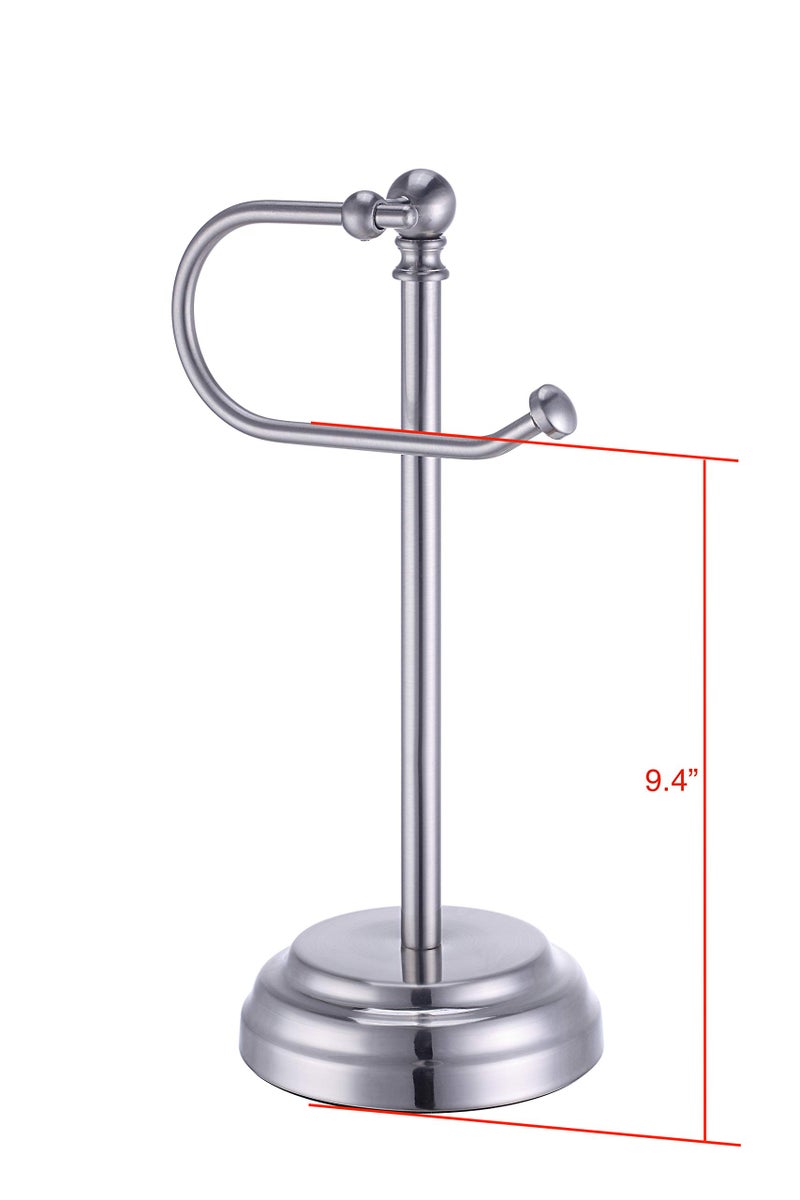 SunnyPoint Heavy Weight Classic Decorative Metal Fingertip Towel Holder Stand for Bathroom, Kitchen, Vanity and Countertops. (Brush Chrome, 13.5" x 5.5" x 5.5" INCH) - Image 4