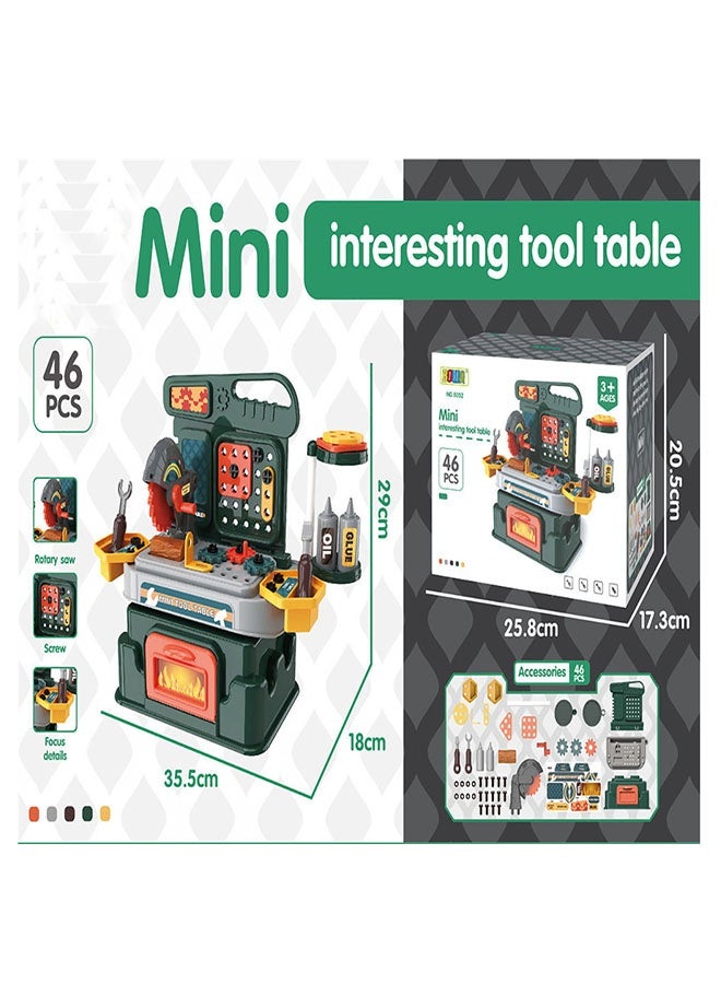 Kids Tool Bench Set, Small Simulation Tool Bench Toy,Foldable Portable Role Play Pretend Play Toys for Kids with Realistic Cutters, Screwdrivers, Screws, Bolts, Multifunctional Toddler Tool Bench, Educational Construction Engineering Games,Workbench Tool Set for Girls Boys ages 3 4 5 6 7 8 Years Old,46pcs. - Image 2
