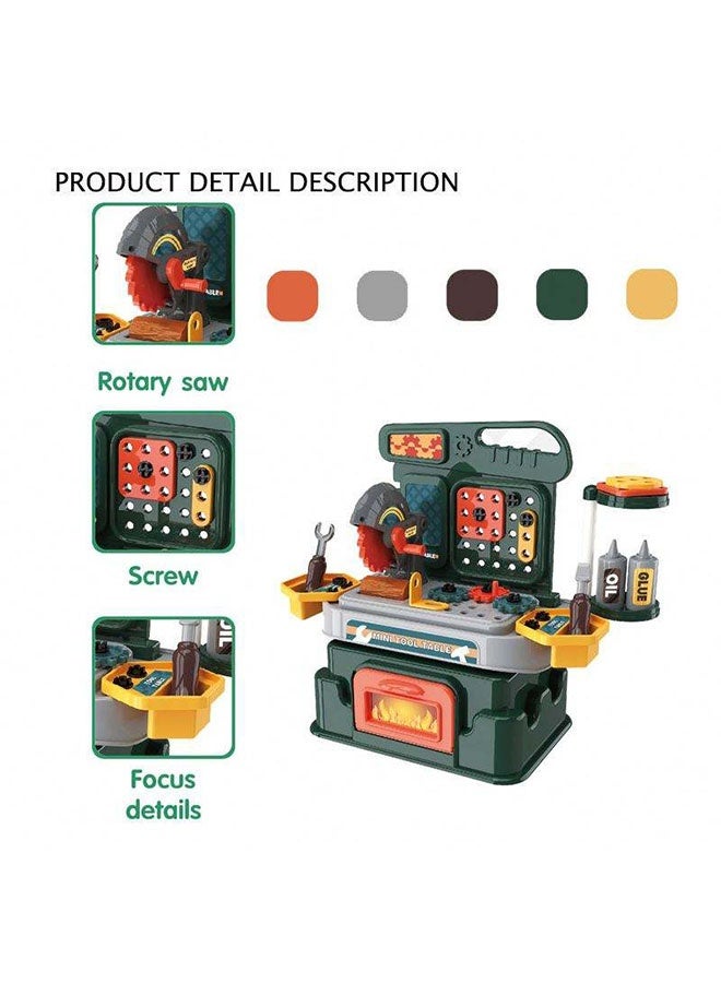 Kids Tool Bench Set, Small Simulation Tool Bench Toy,Foldable Portable Role Play Pretend Play Toys for Kids with Realistic Cutters, Screwdrivers, Screws, Bolts, Multifunctional Toddler Tool Bench, Educational Construction Engineering Games,Workbench Tool Set for Girls Boys ages 3 4 5 6 7 8 Years Old,46pcs. - Image 5