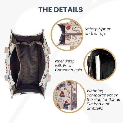 Signare Tapestry Shoulder Bag Shopping Tote for Women in Paddington Bear Design (SHOP-PADD) - Image 4