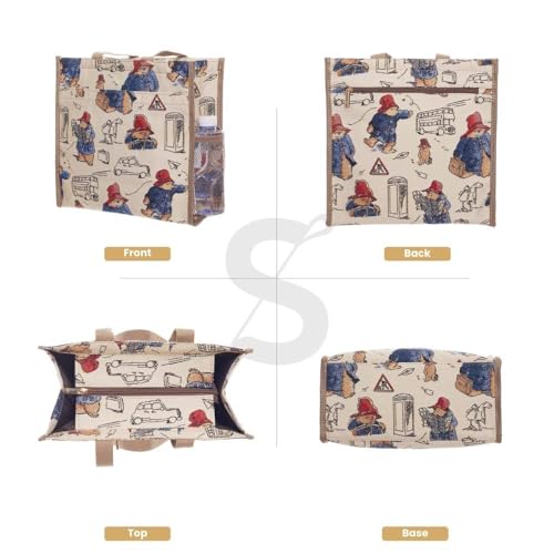 Signare Tapestry Shoulder Bag Shopping Tote for Women in Paddington Bear Design (SHOP-PADD) - Image 2