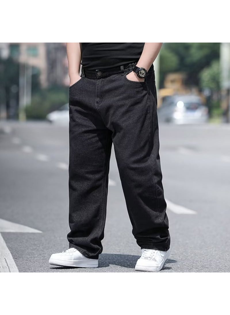 Generic - Plus Size Straight-Leg Loose-Fit Mens Jeans Extra Large Wide Leg Plus Size Pants For Overweight People Casual Work Trousers Sky blue - Image 1