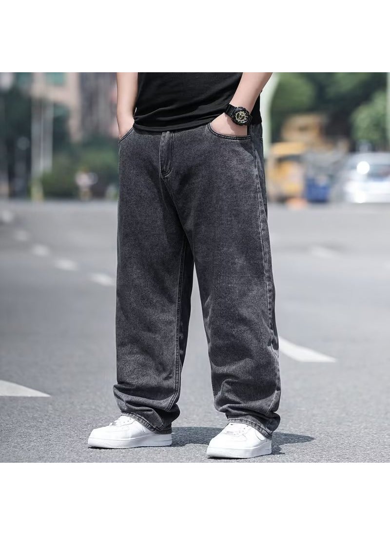 Generic - Plus Size Straight-Leg Loose-Fit Mens Jeans Extra Large Wide Leg Plus Size Pants For Overweight People Casual Work Trousers Sky blue - Image 1