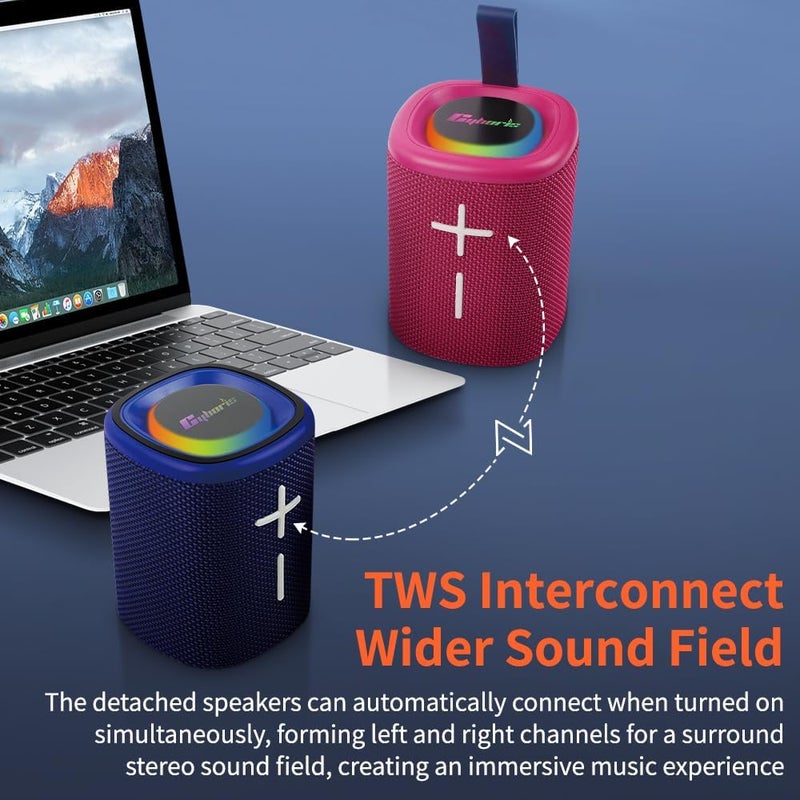 Cyboris 2 in 1 Magnetic Split Bluetooth Speaker, Color Blocking Waterproof Dual Splittable Portable Wireless Speaker 20W Loud Stereo Sound, Bluetooth V5.3, 24H Playtime, True Wireless Stereo for Home Outdoor - Image 3