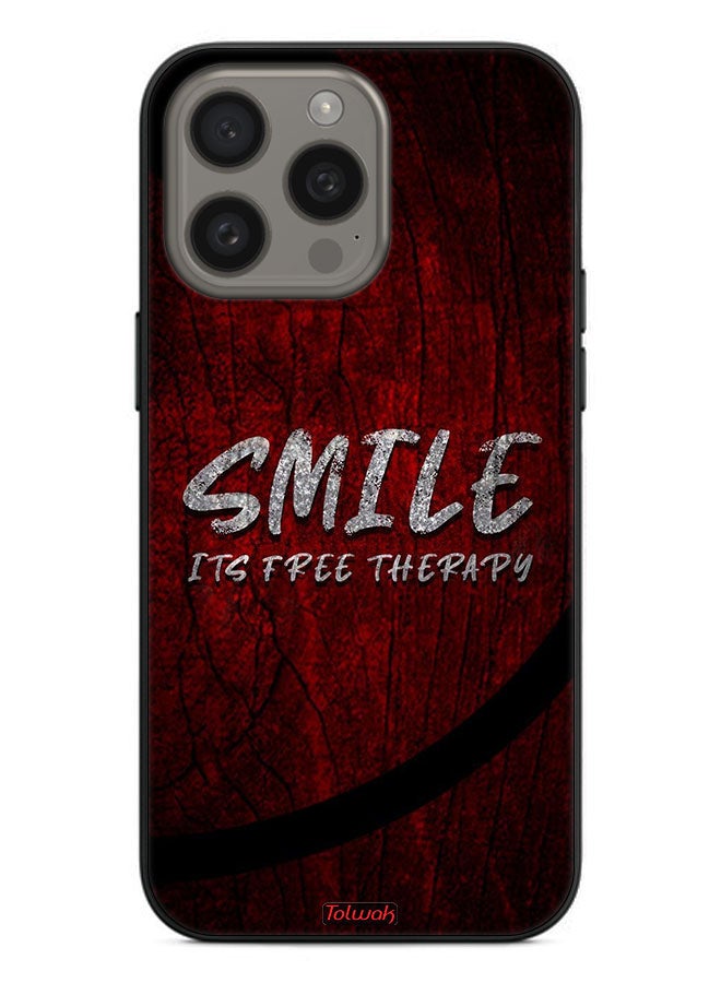 Tolwak Apple iPhone 15 Pro Max Protective Case Cover Smile Its Free Therapy - Image 2