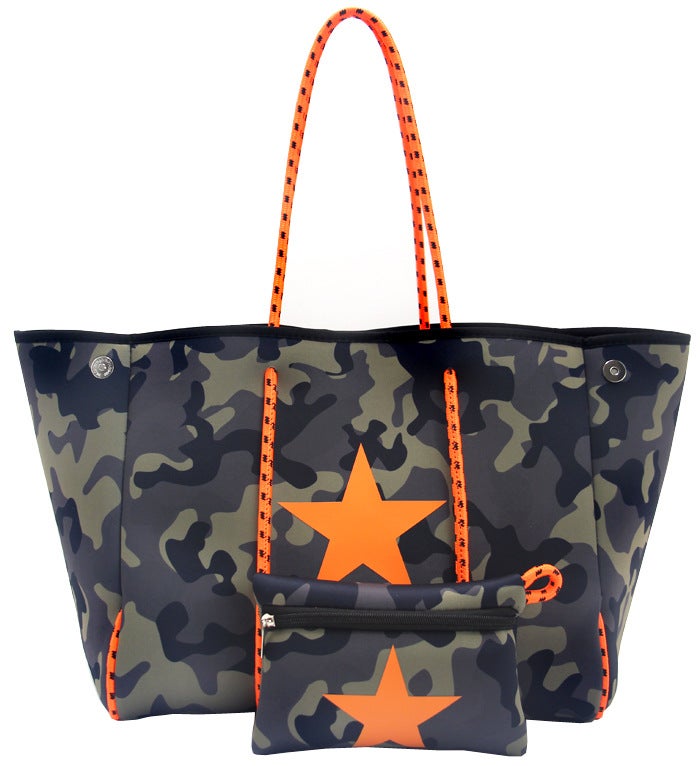 Diving Material Perforated Beach Bag Mummy Bag Mother Shopping Bag Women'S Beach Bag - Image 1
