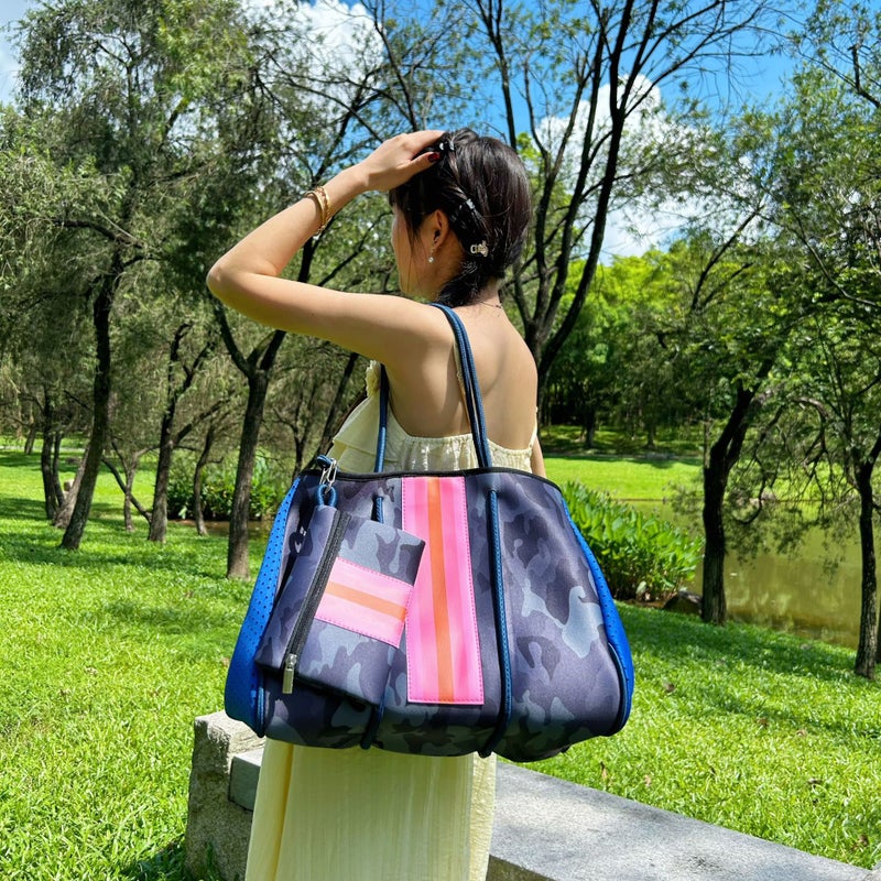 Diving Material Perforated Beach Bag Mummy Bag Mother Shopping Bag Women'S Beach Bag - Image 4