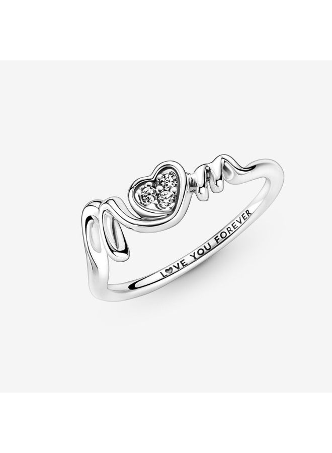 DORA "Mum" pavé heart-shaped ring - Image 4