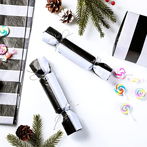 Shappy Black and White Stripes Tissue Paper Bulk Stripes Wrapping Paper, 28 Inch by 20 Inch, 30 Sheets for Gift Bags - Image 4