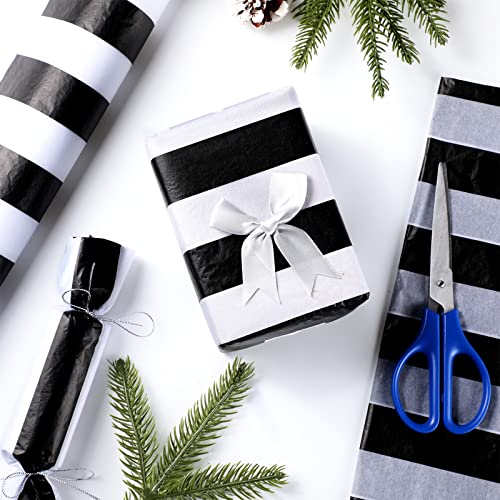 Shappy Black and White Stripes Tissue Paper Bulk Stripes Wrapping Paper, 28 Inch by 20 Inch, 30 Sheets for Gift Bags - Image 5