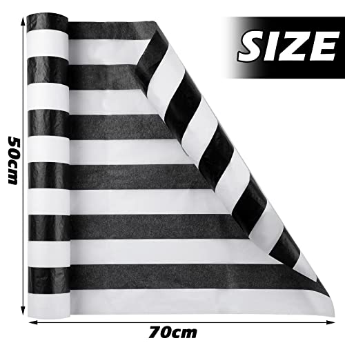 Shappy Black and White Stripes Tissue Paper Bulk Stripes Wrapping Paper, 28 Inch by 20 Inch, 30 Sheets for Gift Bags - Image 2