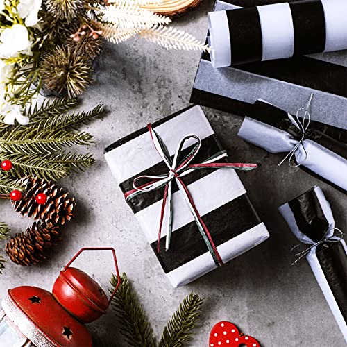 Shappy Black and White Stripes Tissue Paper Bulk Stripes Wrapping Paper, 28 Inch by 20 Inch, 30 Sheets for Gift Bags - Image 3