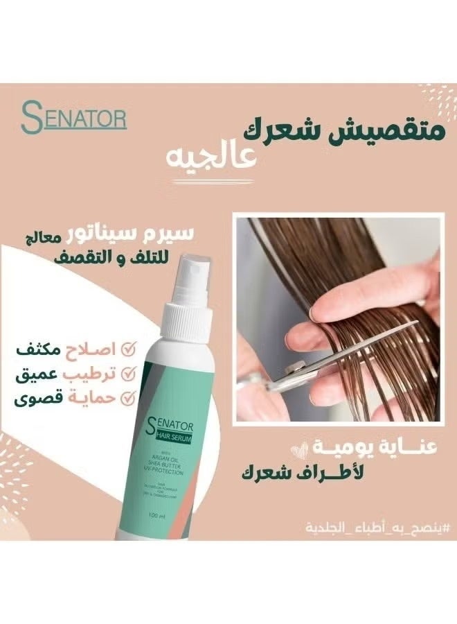 سيناتور سيروم زيت الأركان وزبدة الشيا من سيناتور برو للحماية من الأشعة فوق البنفسجية للشعر الجاف والتالف 100 مل - Image 2
