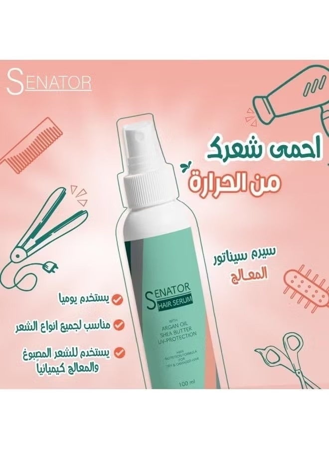 سيناتور سيروم زيت الأركان وزبدة الشيا من سيناتور برو للحماية من الأشعة فوق البنفسجية للشعر الجاف والتالف 100 مل - Image 3