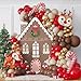 UAEYW 138Pcs Christmas Reindeer Balloon Garland Arch Kit Red Brown Sand White Gold Balloons with Moose Elk Deer Candy Cane Foil Balloon for Christmas Woodland Party Xmas Winter New Year Party Decorations - Image 3