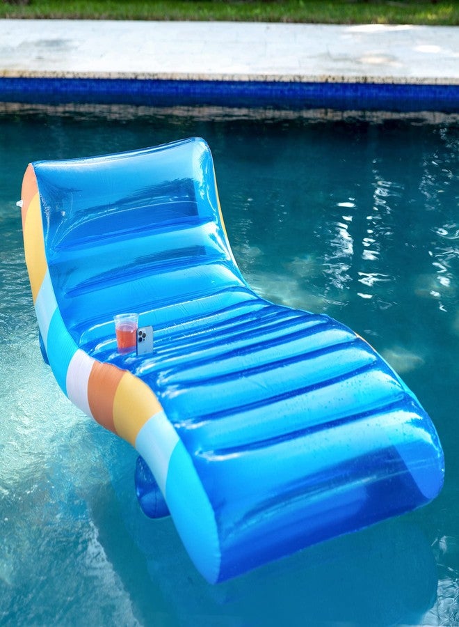 PoolCandy Good Vibes Floating Chaise Lounger. The Ultimate 2in1 Luxurious and Durable Inflatable Pool Float; Its a Lounge Chair on Land or in Water. - Image 4