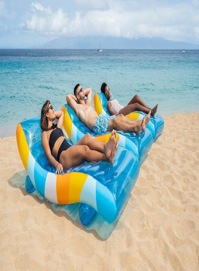 PoolCandy Good Vibes Floating Chaise Lounger. The Ultimate 2in1 Luxurious and Durable Inflatable Pool Float; Its a Lounge Chair on Land or in Water. - Image 3
