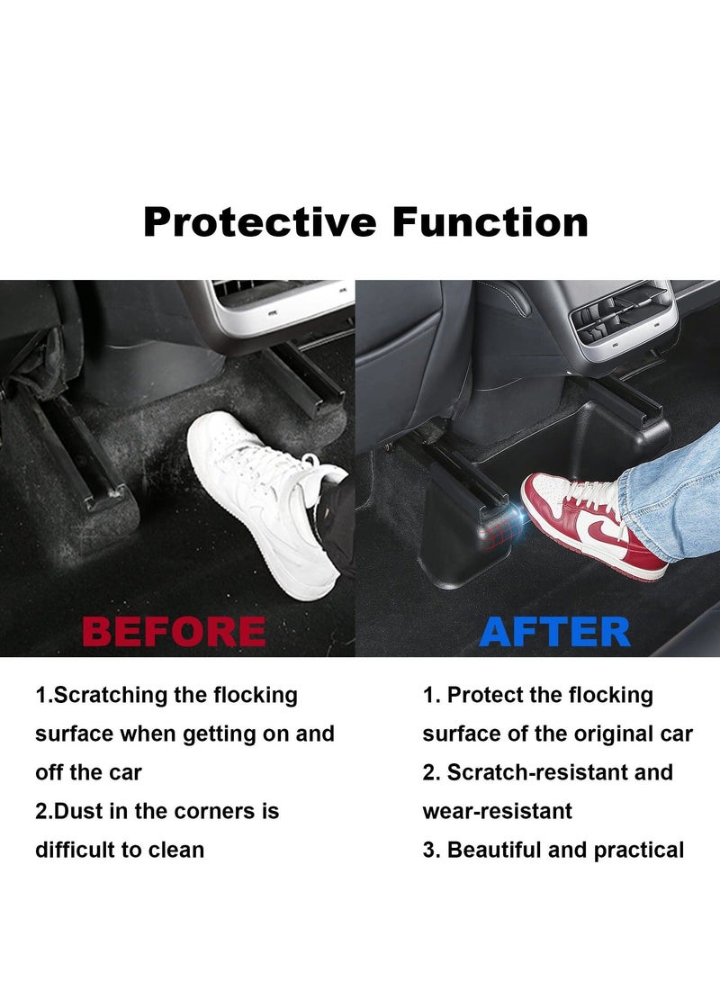 SYOSI Fit Tesla Model Y Seat Slide Rail Cover Pad Protector Under Track Anti-Kick Scuff Plates Wrap Kit Accessories(7 Pcs) - Image 4