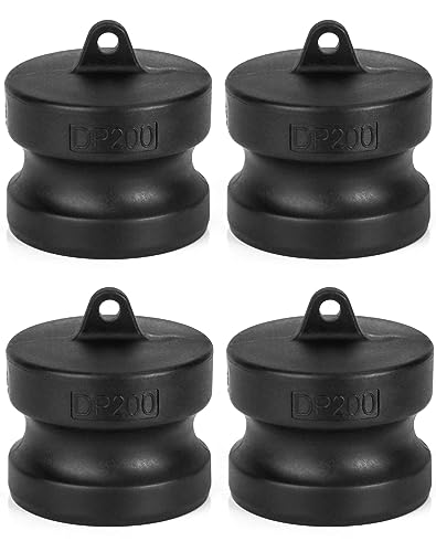 QWORK Polypropylene Type DP Cam Groove Fitting 2 Male Camlock Dust Plug 4 Pack - Image 1