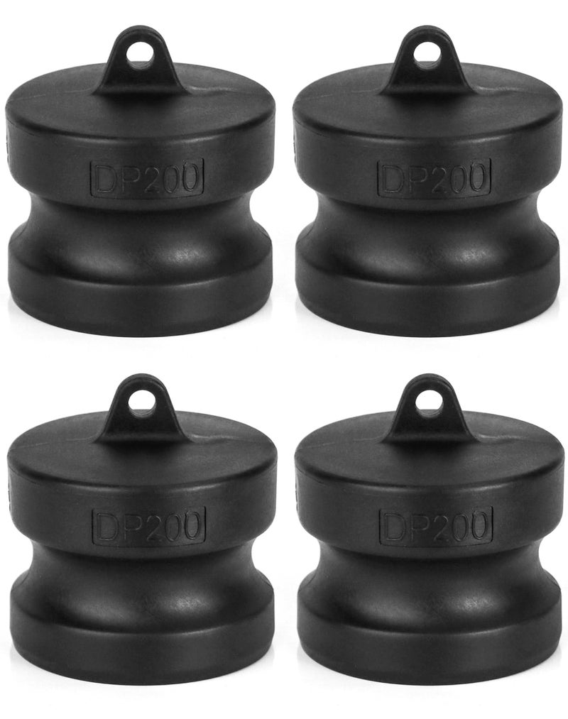 QWORK Polypropylene Type DP Cam Groove Fitting 2 Male Camlock Dust Plug 4 Pack - Image 2