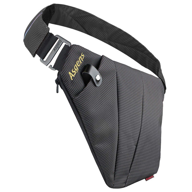 Asgens Multi-Purpose Anti-Thief Hidden Security Underarm Shoulder Armpit Messenger Chest Portable Backpack for Phone Money Passport Tactical Bag (Black/Right Hand)