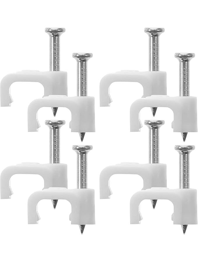 500Pcs White Cable Clips Wire Staples Cord Holder Coax Cable Organizer - Image 1