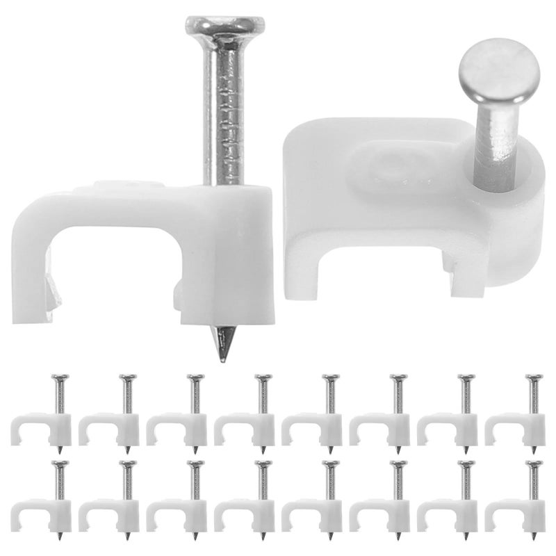 500Pcs White Cable Clips Wire Staples Cord Holder Coax Cable Organizer - Image 3