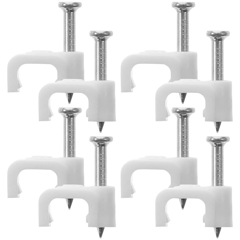 500Pcs White Cable Clips Wire Staples Cord Holder Coax Cable Organizer - Image 2