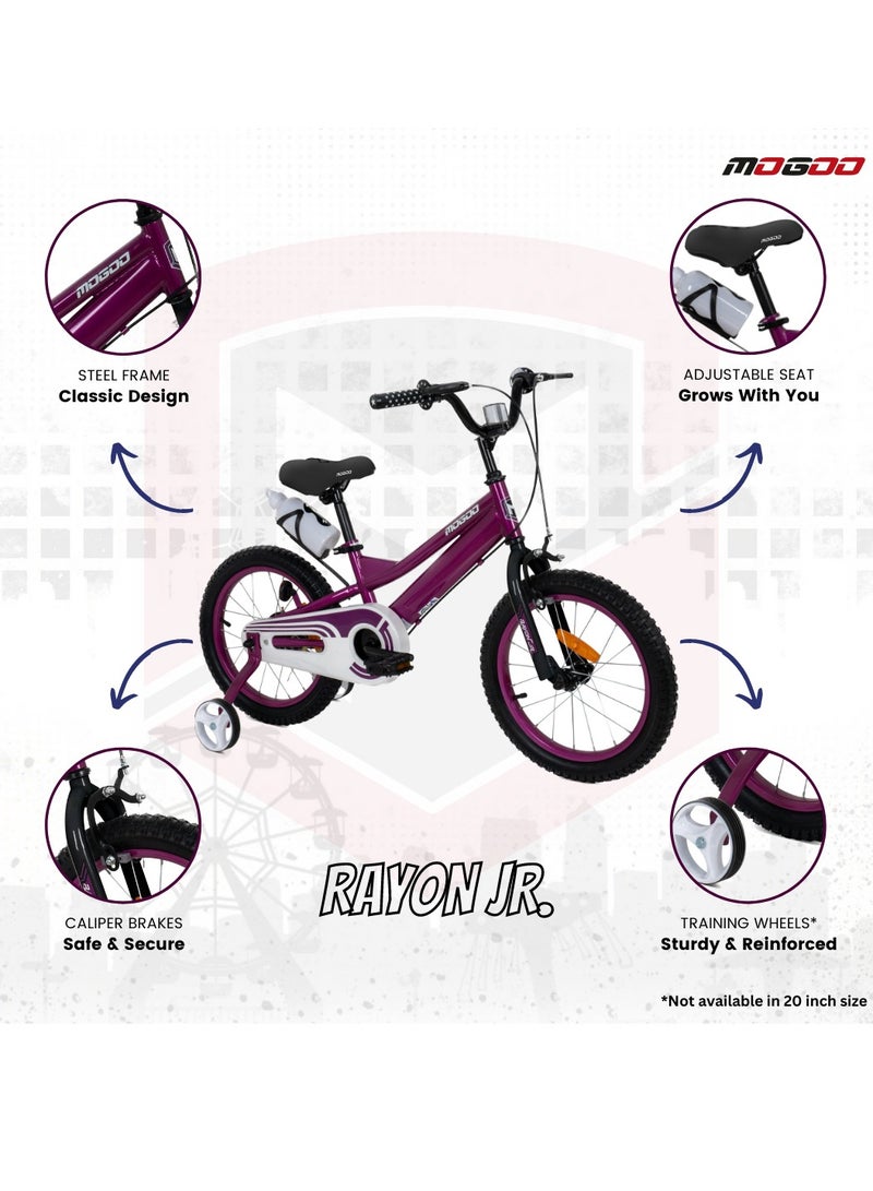 MOGOO Rayon Junior 16-Inch Kids Bike | 16-Inch Wheel Size | Adjustable Seat | 100% Assembled | For Kids | Purple - Image 3