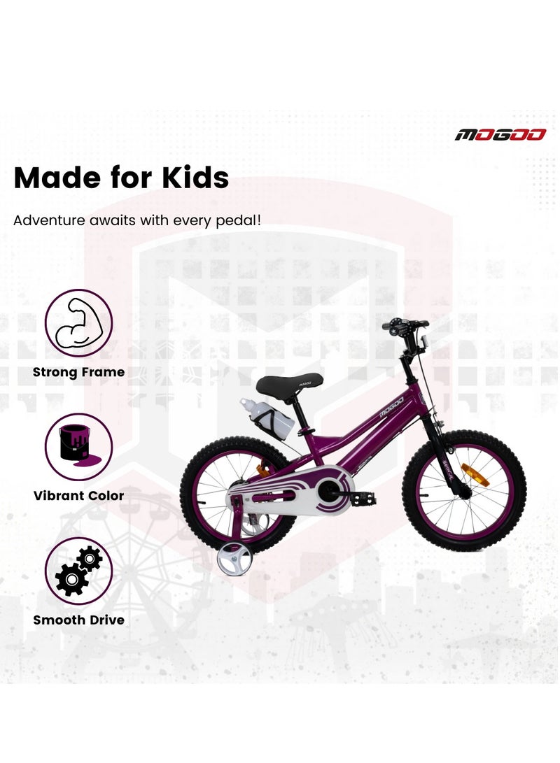 MOGOO Rayon Junior 16-Inch Kids Bike | 16-Inch Wheel Size | Adjustable Seat | 100% Assembled | For Kids | Purple - Image 4