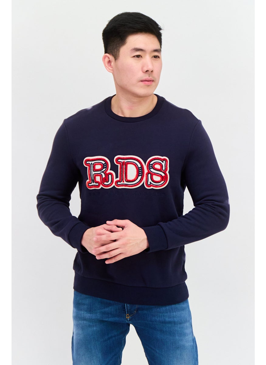 SELECTED - Men Crew Neck Rds Gary Sweatshirt, Navy Combo - Image 1